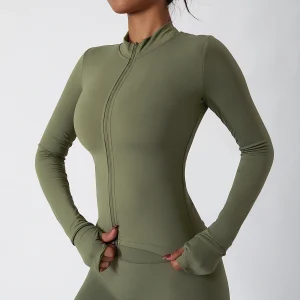 Women's Yoga Train Jacket Sport Coat Autumn And Winter Elasticity Zipper Running Workout Jacket Women Long Sleeve Gym Sportswear