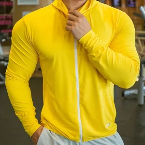 Outdoor sun protection suit, men's thin quick drying long sleeved fitness and sports jacket, professional running and training s