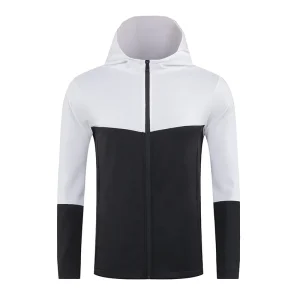 Men's Leisure Sports Hooded Long Sleeved Jacket with High Elasticity and Tight Fitting Top for Quick Drying Running Training