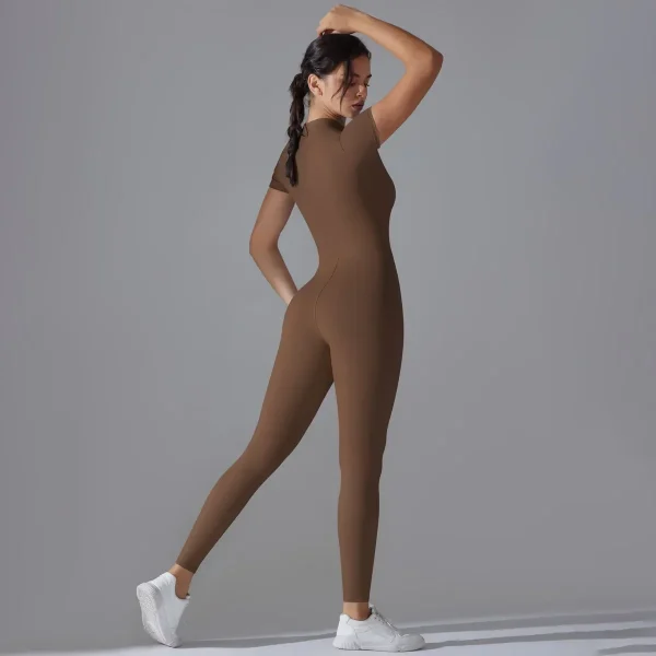 Seamless Yoga Sports Fitness Hip-lifting Skinny Short-sleeved Hoodie Zipper Winter Workout Gym Leggings Sportswear for Women