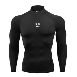 DO THE WORK Running T-shirts Mens Compression Shirt Fitness Tight Long Sleeve T Shirt Gym Clothing Workout Quick Dry Rashgards