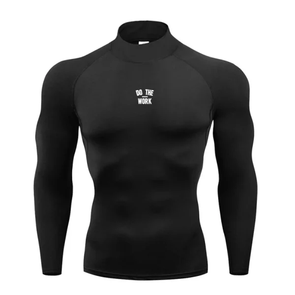 DO THE WORK Running T-shirts Mens Compression Shirt Fitness Tight Long Sleeve T Shirt Gym Clothing Workout Quick Dry Rashgards