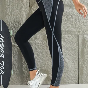 High Waist Splicing Multi Color Yoga Leggings Tummy Tightening Gym Sports Running Four Way Stretch Yoga Pants
