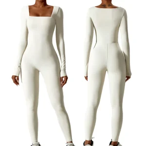 Women's autumn and winter tight long sleeved exercise quick drying yoga jumpsuit