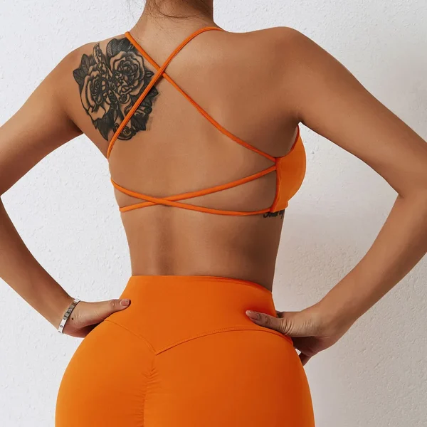 Cross Back Sports Underwear Women's Naked Yoga Bra Gym Bra Push Ups Running Sexy Fitness Bra Quick Dry Yoga Tank Top