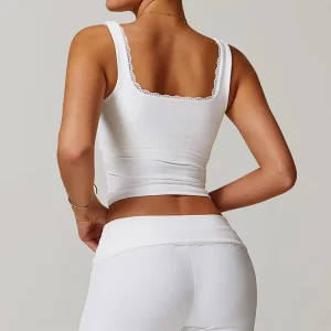 Women Yoga Vest Sports Bra Lace Shockproof Padded Gym Push Up Running Fitness High Strength Yoga Sports Bra Workout Underwear