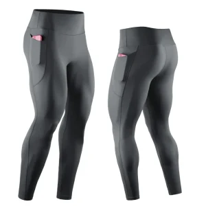 Sport Leggings Men's High Waist Sweatpants Fitness Trousers with Pocket Compression Clothing Running Tights Male Seamless Pants