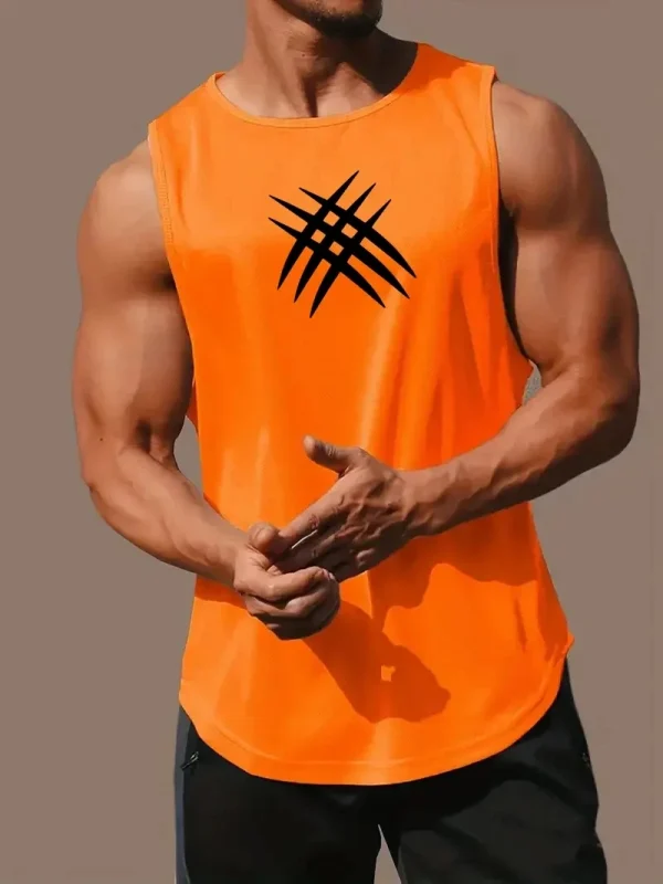 Summer Sleeveless Men's T-Shirt Fashion Braces Clothe pattern Print Casual O-Neck Outdoor Gym Clothing Man Pullover Sportswear