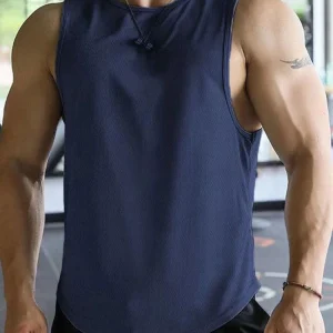 13 Color Men Vests Summer Male O-Neck Sleeveless Solid Breathable Loose Tank Tops QDH-BX1