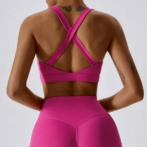 Breathable Sports Bra Shockproof Crop Anti-sweat Fitness Top Women Yoga Bra Push Up Sport Gym Running Workout Top Soft Underwear